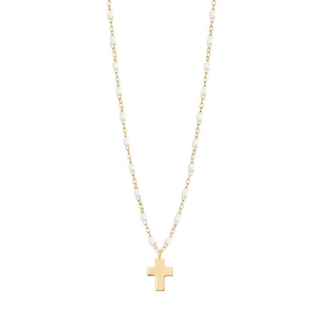 Cross Charm Classic Gigi White necklace, Yellow – ReRe Jewelry