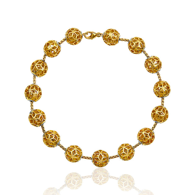 18kt yellow gold Classic Gigi mandarine beaded bracelet